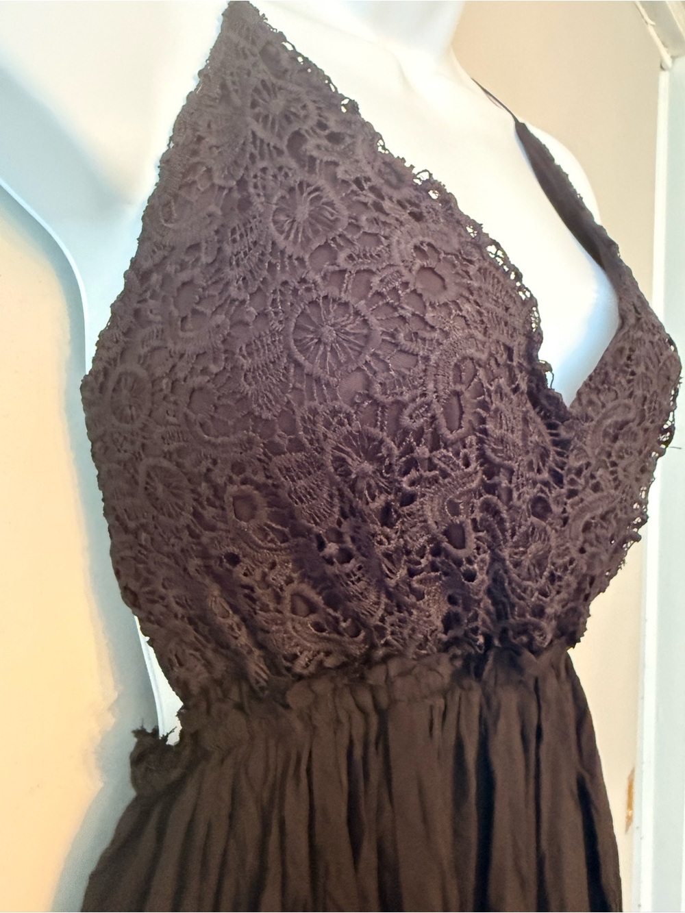 Cute and sexy Black Lace Bodice backless Maxi Dress - - Picture 4 of 6